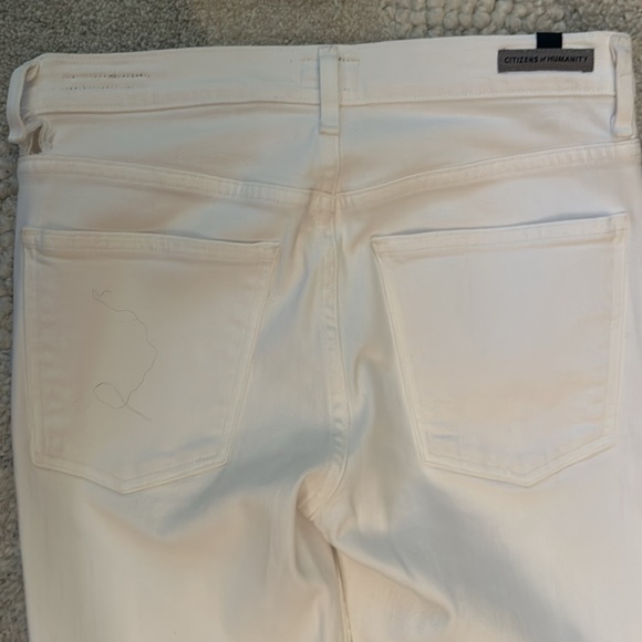 Citizens of humanity Drew fray high rise crop flare white jeans. - Picture 5 of 7